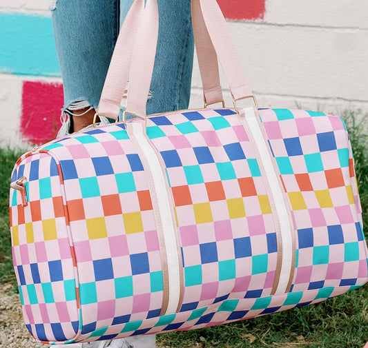 Multicolored Checkered Weekender