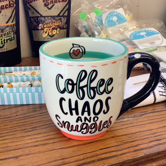 Coffee, Chaos, and Snuggles Mug